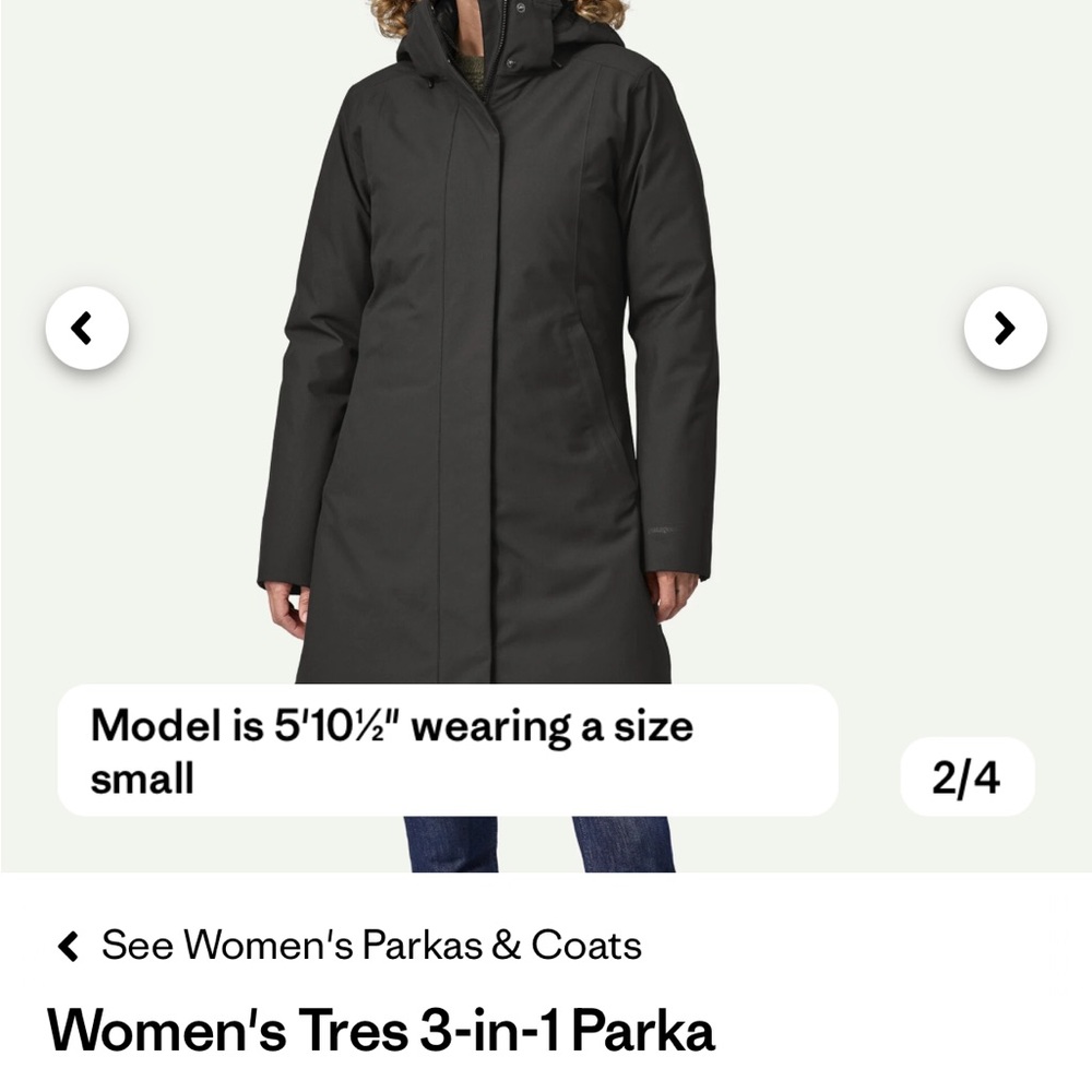 Patagonia black Tres 3-in-1 parka